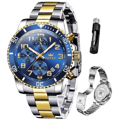 HOTOLEVS Mens Stainless Steel Watch Fashion Luxury Big Face Analog Waterproof
