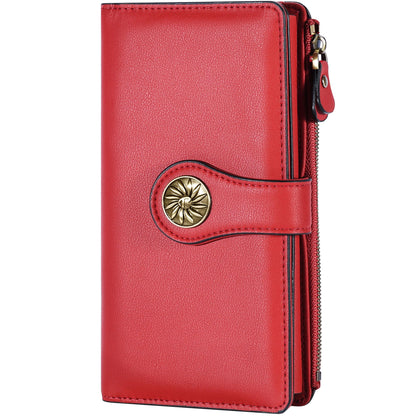 HOTTravelambo Women's Wallet RFID Blocking Trifold Clutch Large Capacity Credit Card Holder Travel Purse