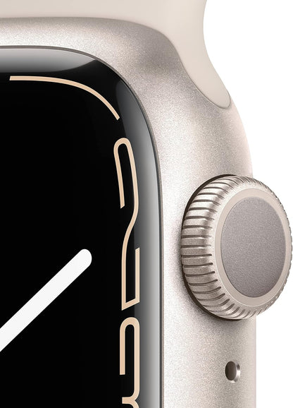 HOTApple Watch Series 7 (GPS, 41MM) - Starlight Aluminum Case with Starlight Sport Band (Renewed Premium)