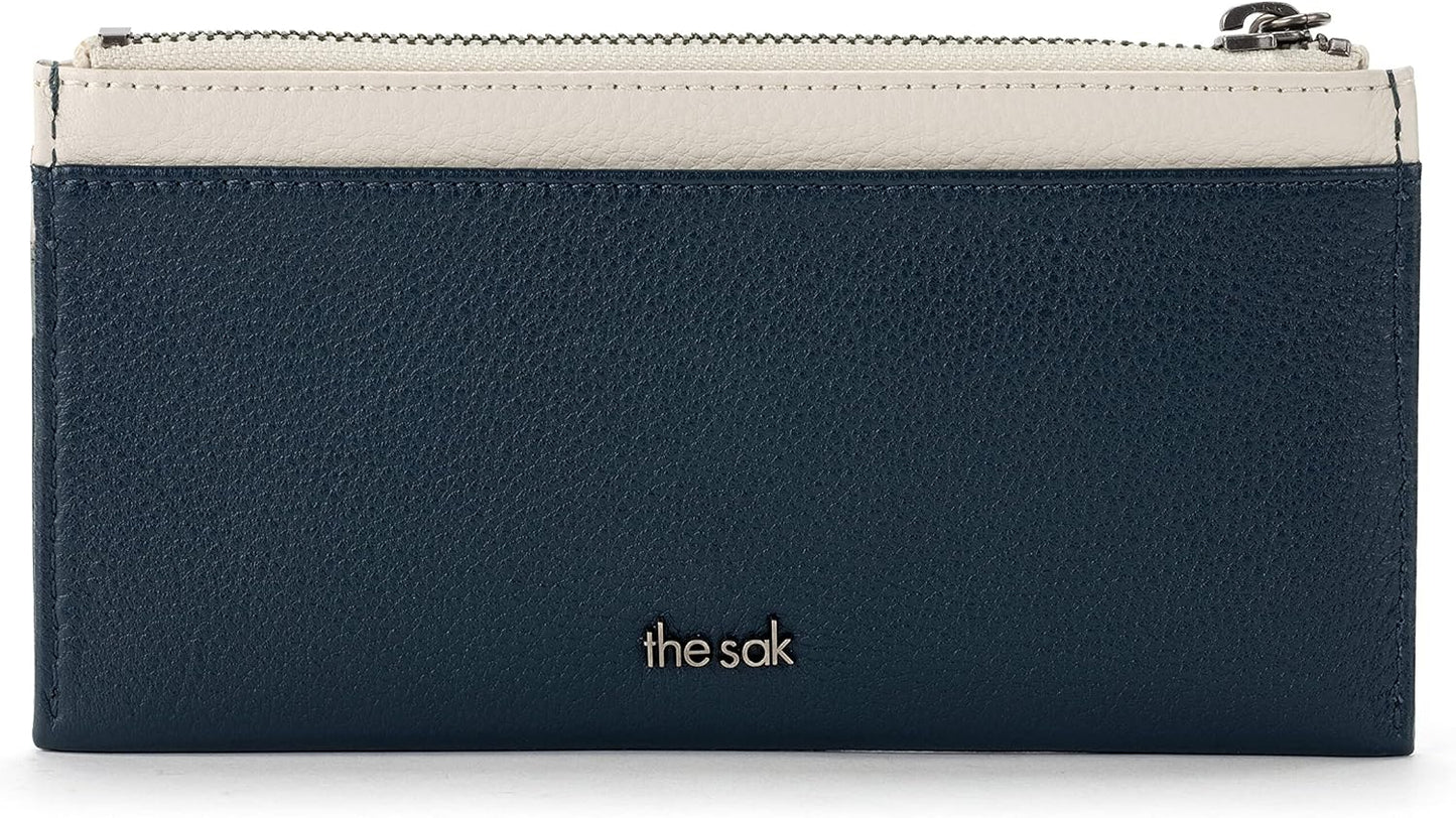 HOTThe Sak Neva Large Card Wallet - Slim Leather Wallet for Women - Card Holder With 6 Credit Card Slots & Zipper Closure | Large