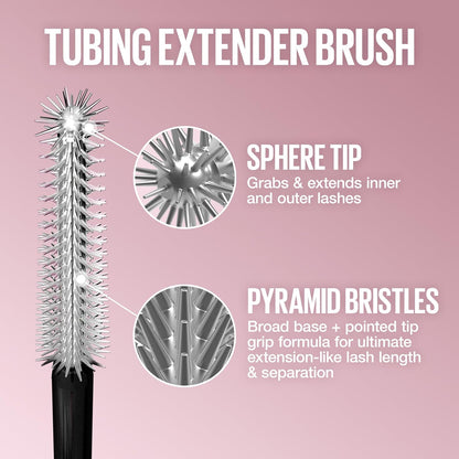 HOTMaybelline Lash Sensational Sky Tubes Tubing Mascara, Extension-Like Lengthening Mascara, 24HR Eye Makeup with Shea Butter & Castor Oil, Very Black, 1 Count