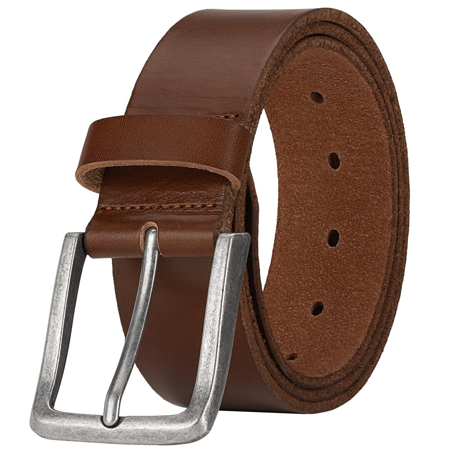 HOTThicken Full Grain Leather Mens Belt Heavy Duty Mens Work Belt Mens Belt High Hardness Buckle Packed In Gift Box