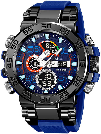 HOTfindtime Mens Watches Sports Outdoor Watch for Men Designer Large Face Military Men's Wristwatches with Date Week Alarm LED Waterproof Stopwatch