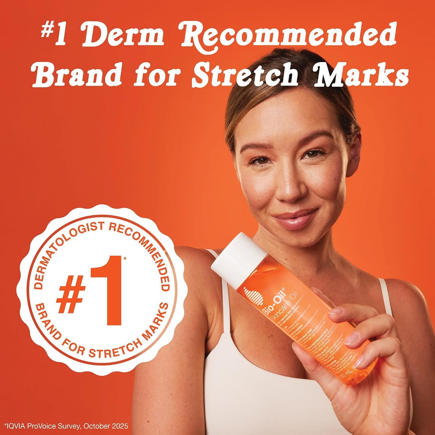 HOTBio-Oil Skincare Body Oil Serum, Scars & Stretch Marks, 6.7 fl oz | Dermatologist Recommended, Vitamin E & A, Dry & Sensitive Skin, Non-Comedogenic, Face and Body, Scar Treatment