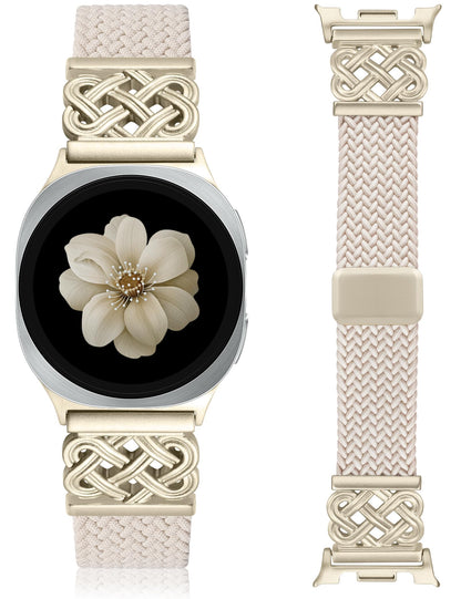 HOTBraided Magnetic Band Compatible with Samsung Galaxy Watch 8 40mm 44mm/8 Classic 46mm Women Men, Celtic Metal Stretchy Elastic Dressy Nylon Bracelet Strap, No for Galaxy Ultra/7/6/5/4/3/2/1