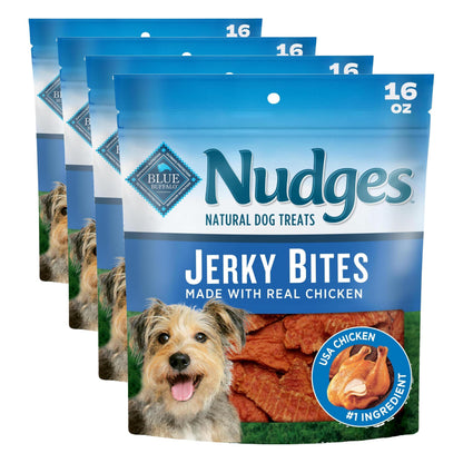 HOTBlue Buffalo Nudges Chicken Jerky Bites Natural Dog Treats, Tender & Meaty Dog Snacks, Healthy Reward or Training Treat, Made in the USA with Real Chicken, No Artificial Preservatives, 16 oz.