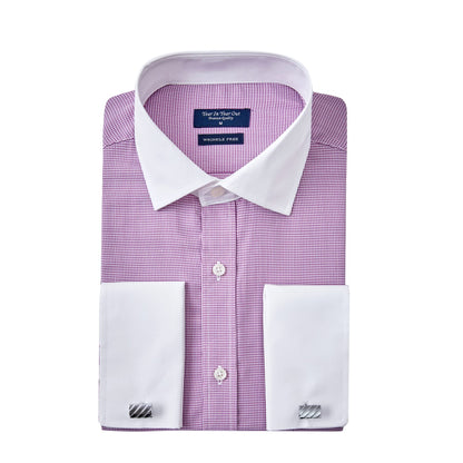 HOTYear In Year Out French Cuff Wrinkle Free Dress Shirt for Men Regular Fit Long Sleeve Wrinkle Resistant Shirt