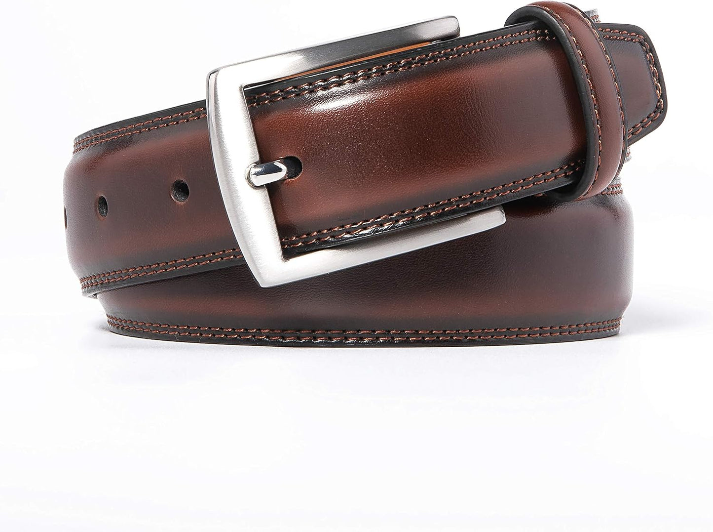 HOTFabio Valenti Genuine Leather Dress Belts For Men - Mens Belt For Suits, Jeans, Uniform With Single Prong Buckle