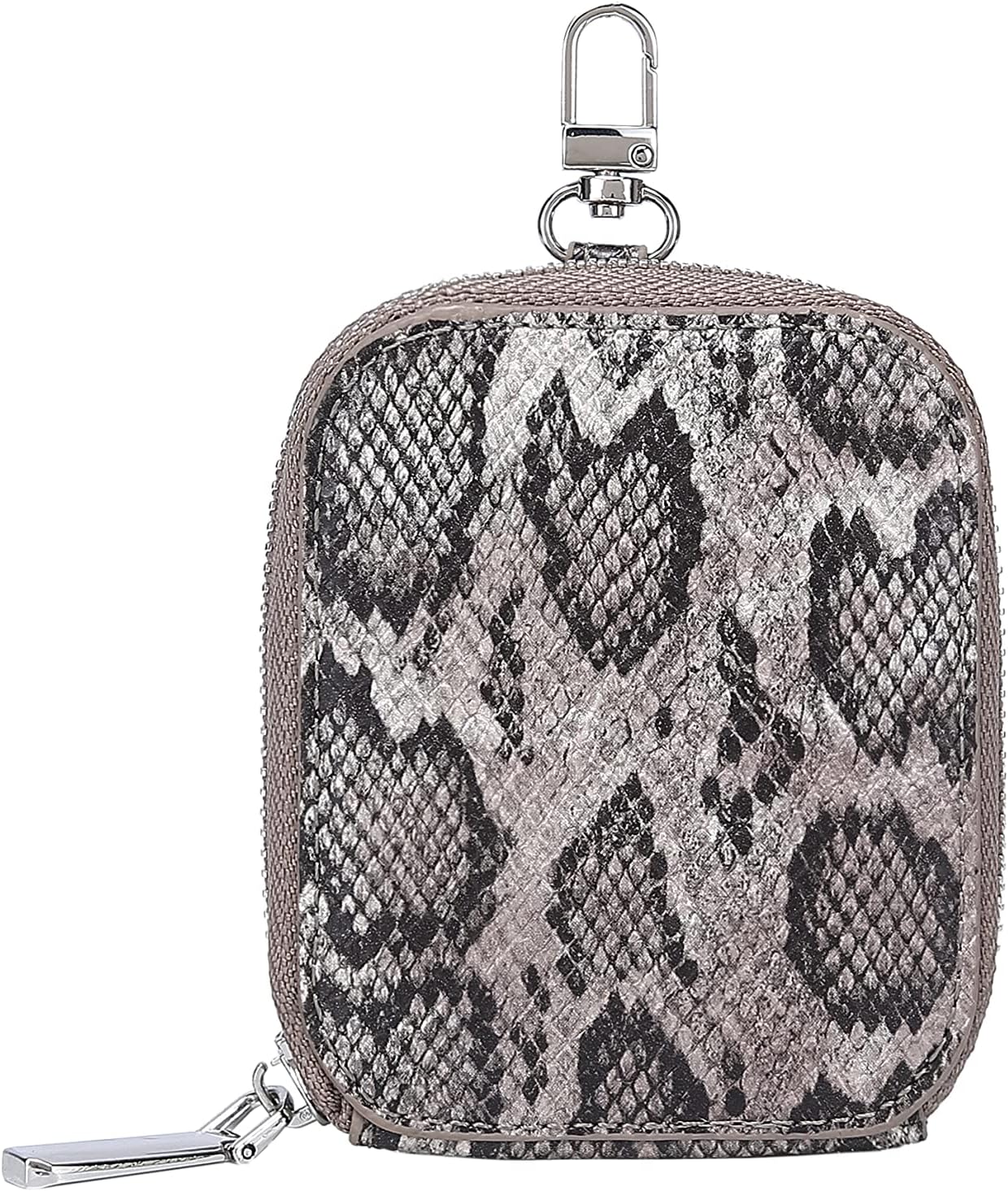 HOTDaisy Rose Rectangle Coin Purse Pouch Change Wallet Holder with clasp - PU Vegan Leather - Grey Snake