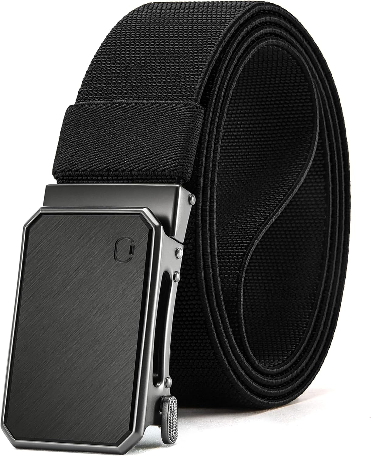 HOTCHAOREN Mens Ratchet Belt – 1.5" Stretch Nylon Belts for Casual, Work, Golf – Adjustable Fit for Everyday Comfort
