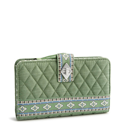 HOTVera Bradley Women's Premium Cotton Turnlock Wallet – Vibrant Paisley
