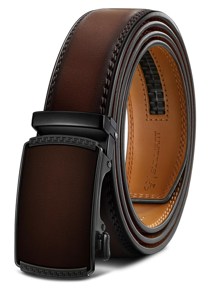 HOTBULLIANT Men's Belt,Slide Ratchet Belt Adjsutable For Men Suit Casual Jeans Gift Boxed,Trim To Fit