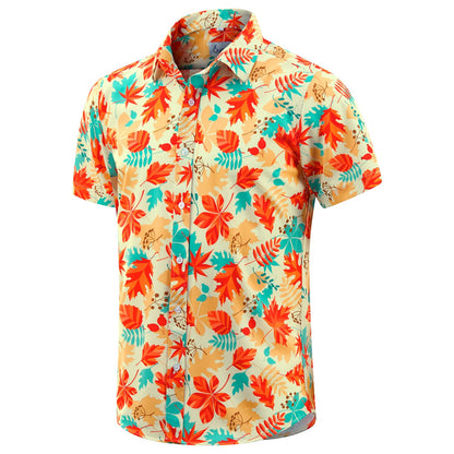 HOTEUOW Men's Hawaiian Shirt Short Sleeve Printed Button Down Beach Shirts