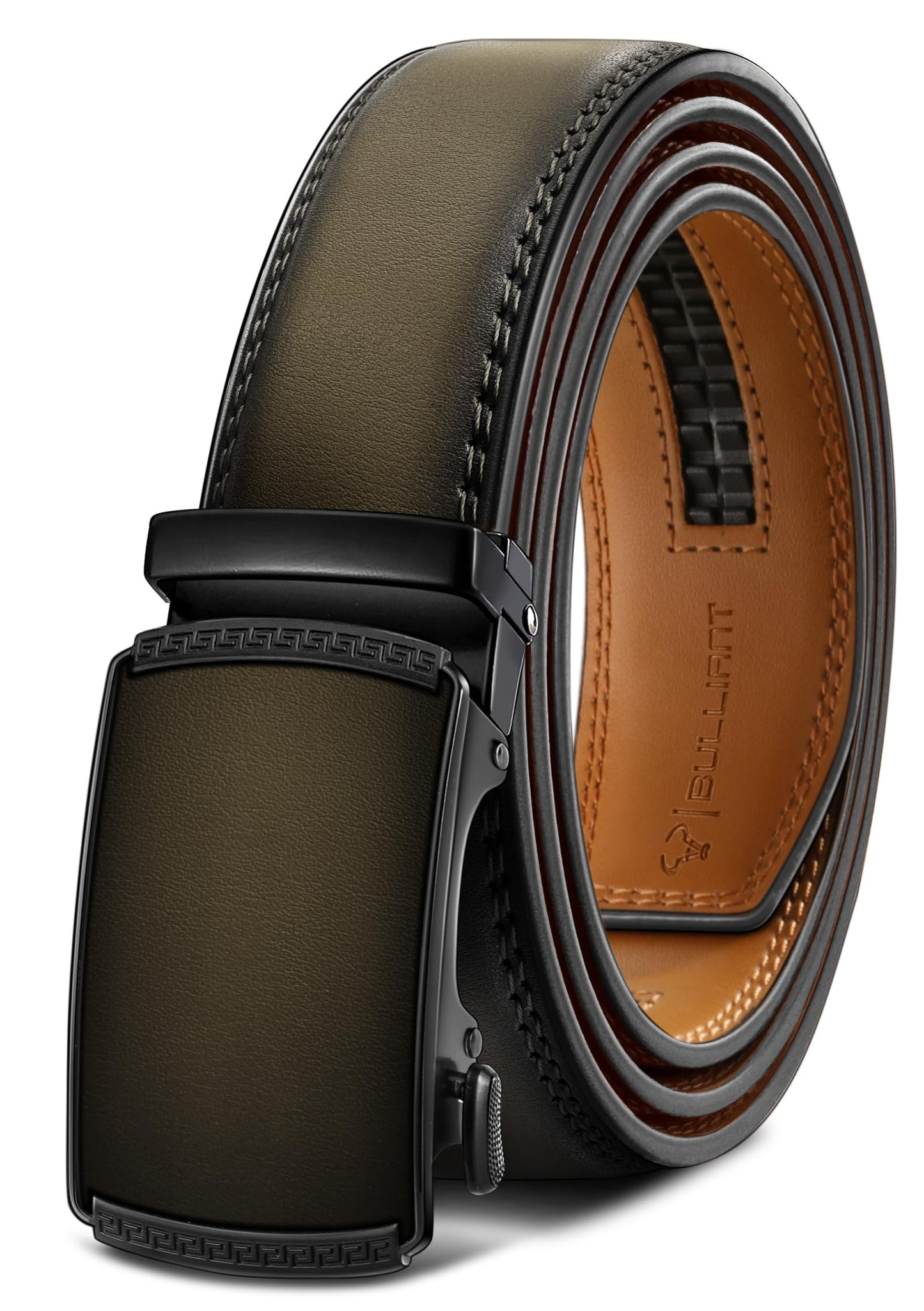 HOTBULLIANT Men's Belt,Slide Ratchet Belt Adjsutable For Men Suit Casual Jeans Gift Boxed,Trim To Fit