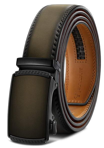 HOTBULLIANT Men's Belt,Slide Ratchet Belt Adjsutable For Men Suit Casual Jeans Gift Boxed,Trim To Fit