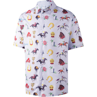 HOTMen's Casual Button Down Shirts Regular Fit Short Sleeve Hawaiian Shirt for Men