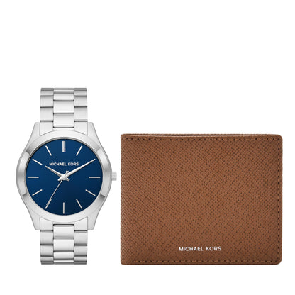 HOTMichael Kors Oversized Slim Runway Men's Watch, Stainless Steel Watch for Men