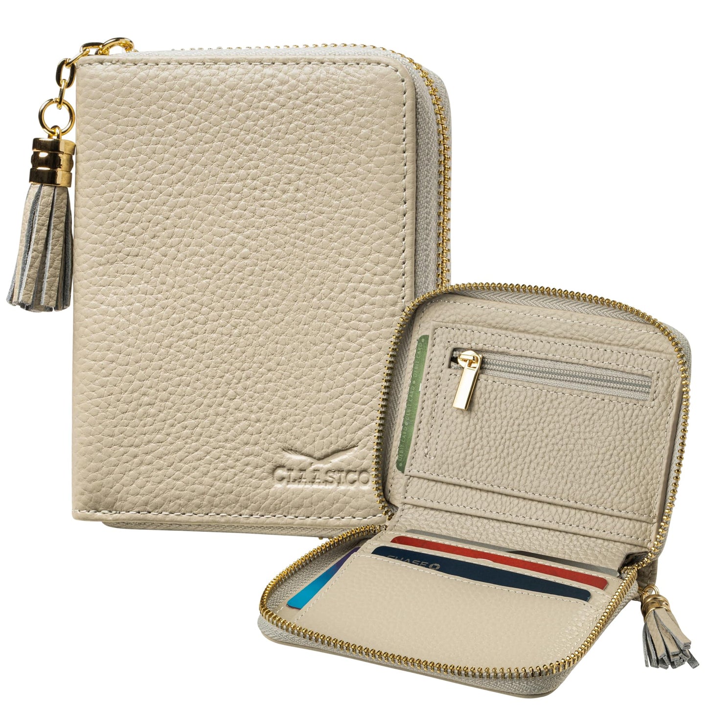 HOTClaasico Bifold Wallet for Women RFID Blocking | Genuine Leather Zip Wallet & Ladies Coin Pocket | Stylish Credit Card Holder | Travel Wallet with Anti-Theft Protection