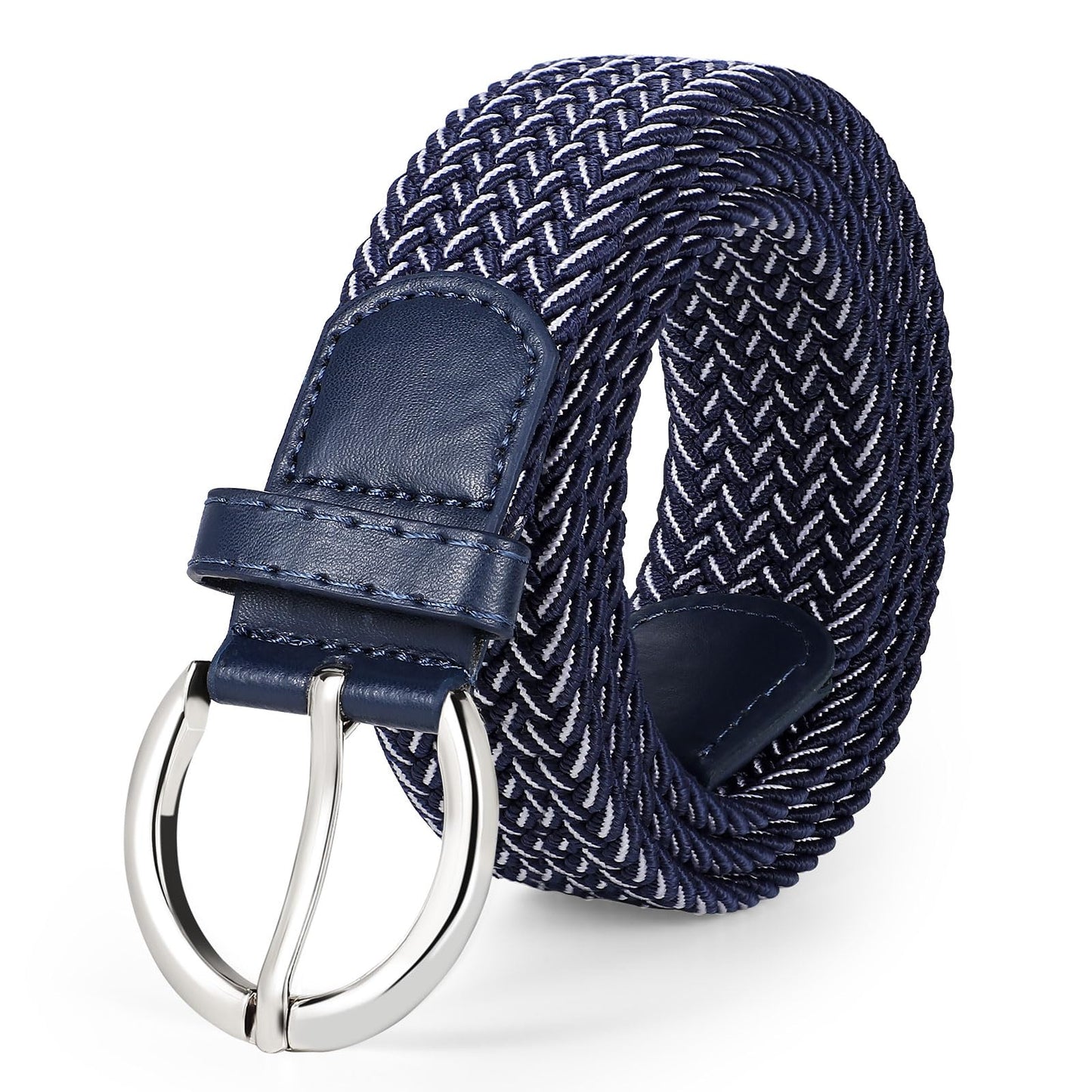 HOTJASGOOD Women Men Braided Woven Elastic Stretch Waist Belt Golf Canvas Fabric Casual Belt for Jeans Pants