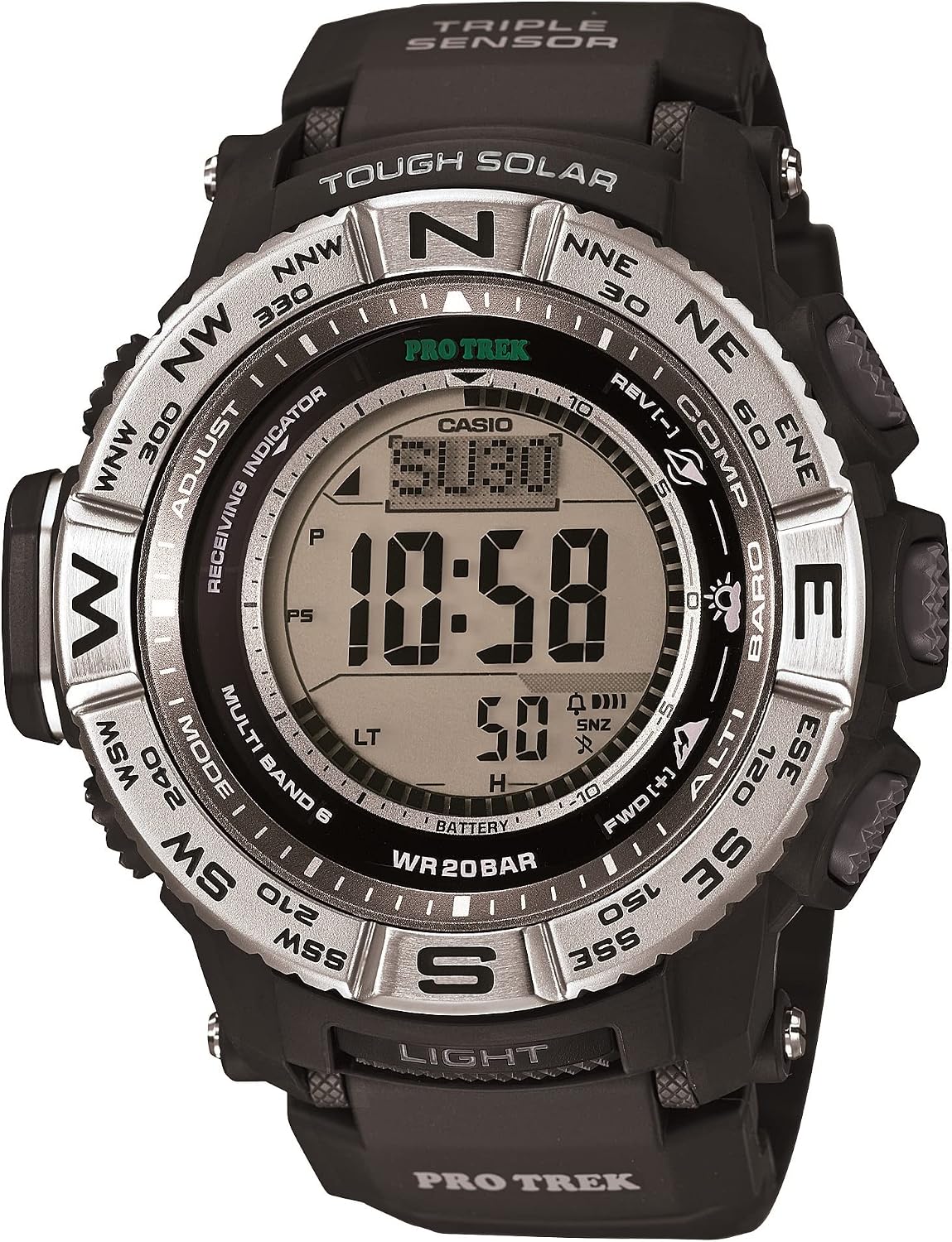 HOTCasio PRW3500 Series | Pro Trek | 100M WR | Compass | Alt/Baro-Thermo | Tough Solar Power | Atomic Timekeeping | 1-100 SEC Stopwatch | Countdown Timer | World Time