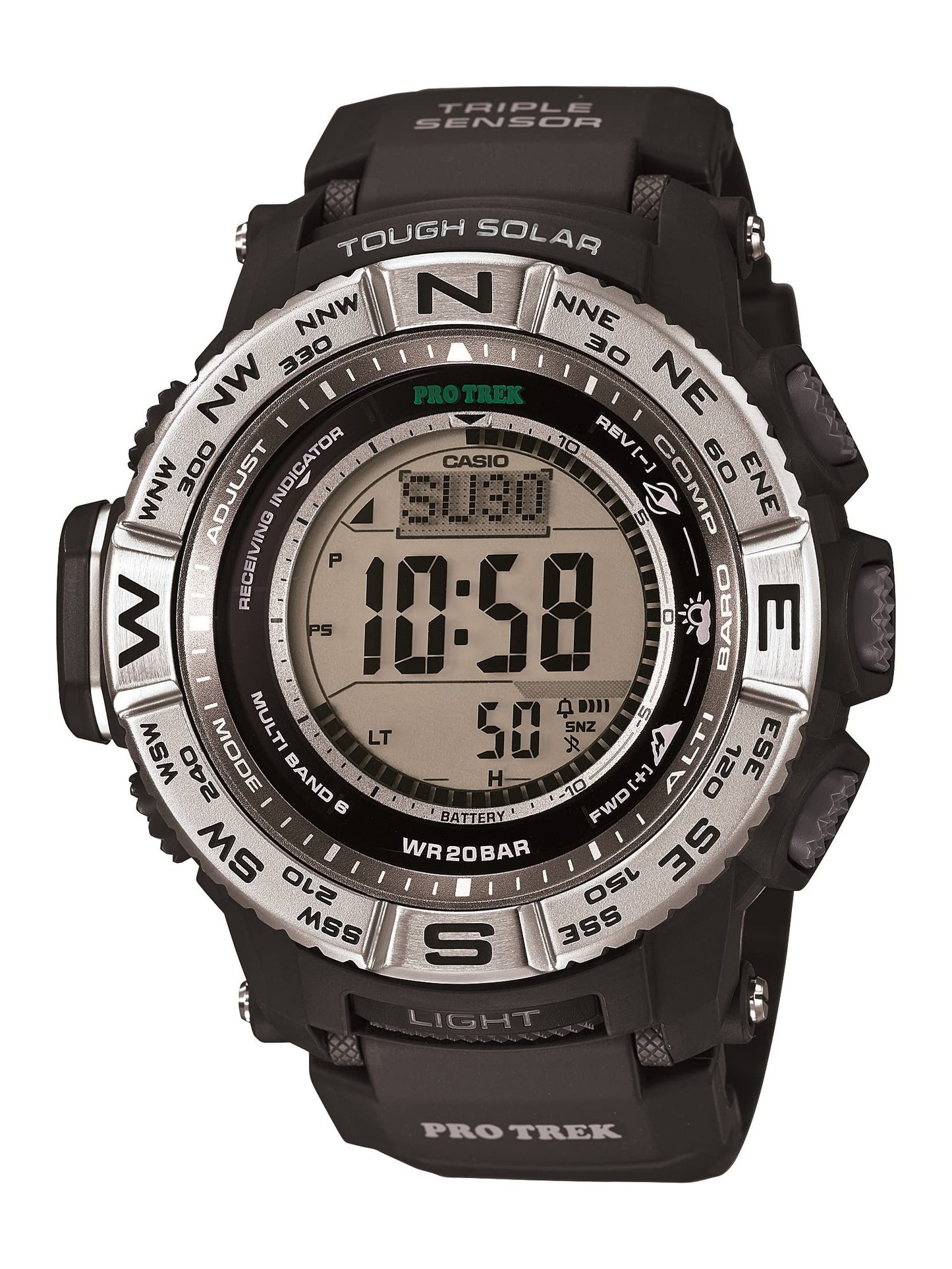 HOTCasio PRW3500 Series | Pro Trek | 100M WR | Compass | Alt/Baro-Thermo | Tough Solar Power | Atomic Timekeeping | 1-100 SEC Stopwatch | Countdown Timer | World Time