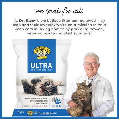HOTDr. Elsey's Ultra Unscented Clumping Clay Cat Litter 18 lb Bag