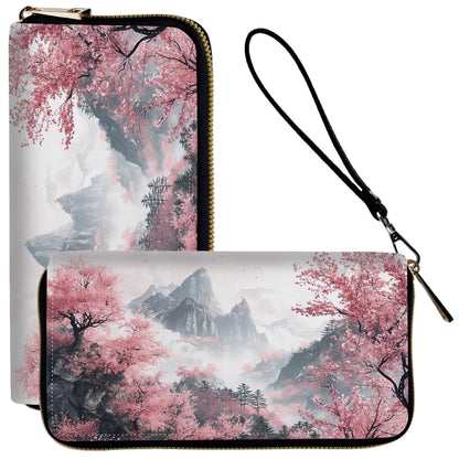 HOTLadies Wallet,Clutch Purses for Women Wallets Leather Credit Card Holder for Women Wristlet Slim Small Cute with Zipper,Thin RFID Blocking with Wrist Strap,Glitter Dragonfly Moon