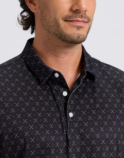 HOTObla Mens Golf Polo Shirts Short Sleeve Dry Fit Performance Moisture Wicking Casual Print Collared Golf Shirts for Men