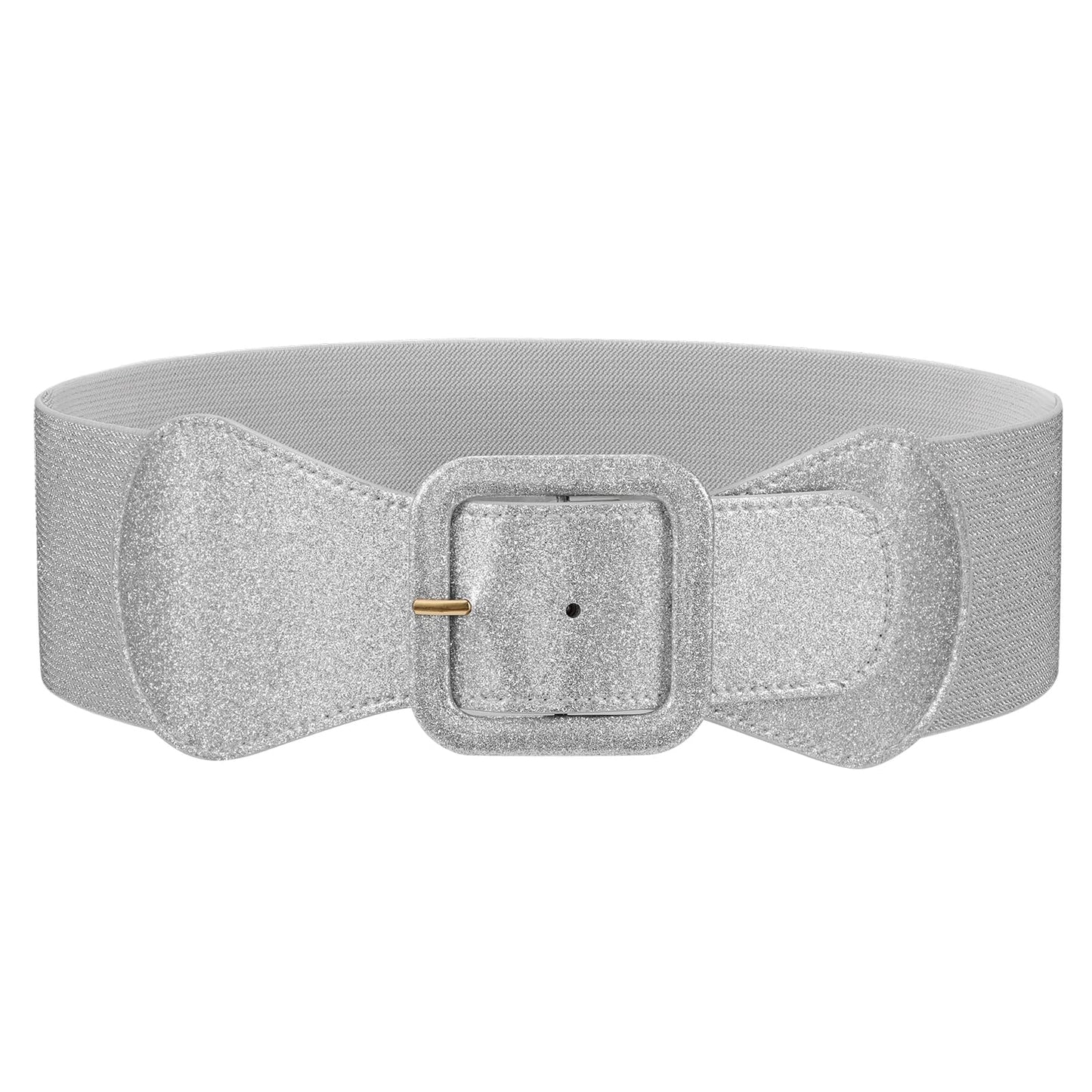 HOTJASGOOD Women Elastic Wide Belt Stretchy Vintage Waist Belt for Dress with Fashion Square Buckle