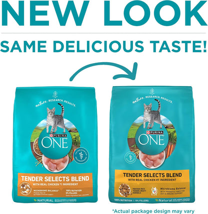 HOTPurina ONE Natural Dry Cat Food, Tender Selects Blend With Real Chicken - 7 lb. Bag