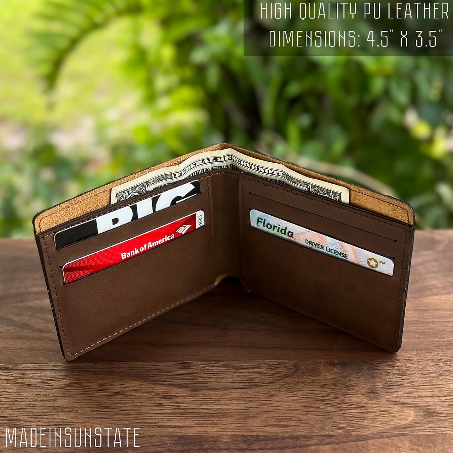 HOTFarm Tractor Engraved Wallet: For the Farmer at Heart - Ideal for Dad, Uncle, Grandfather on Birthday, Father's Day, Christmas