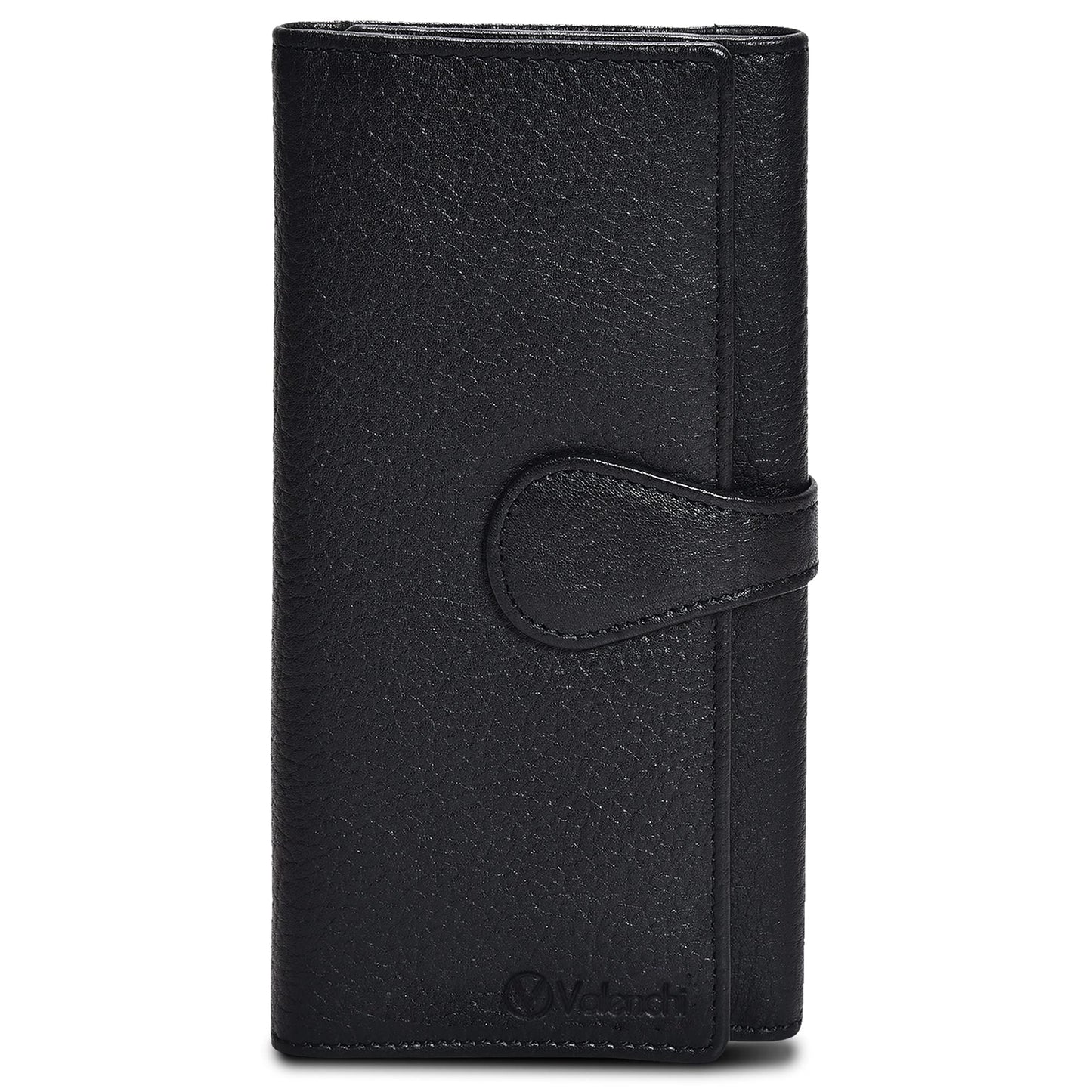 HOTVALENCHI Women's Leather Wallet - RFID Blocking Wallet - Ladies Clutch Hand Purse With Card Holder Slots (Cognac Vintage LW03)