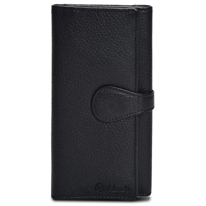 HOTVALENCHI Women's Leather Wallet - RFID Blocking Wallet - Ladies Clutch Hand Purse With Card Holder Slots (Cognac Vintage LW03)