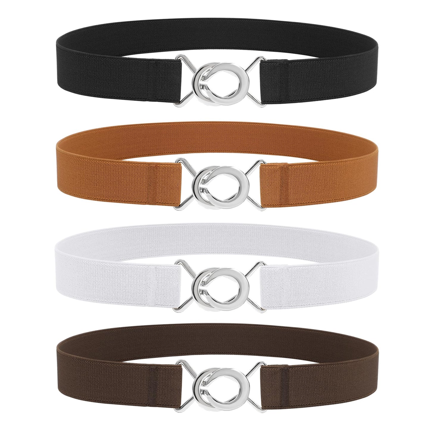 HOTWERFORU Women Skinny Elastic Waist Belt Stretchy Thin Belt for Dress Jeans