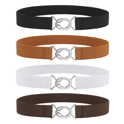 HOTWERFORU Women Skinny Elastic Waist Belt Stretchy Thin Belt for Dress Jeans