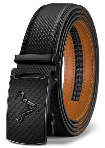 HOTBULLIANT Men's Belt,Brand Ratchet Belt Of Genuine Leather For Gift Men Dress,Size Customized