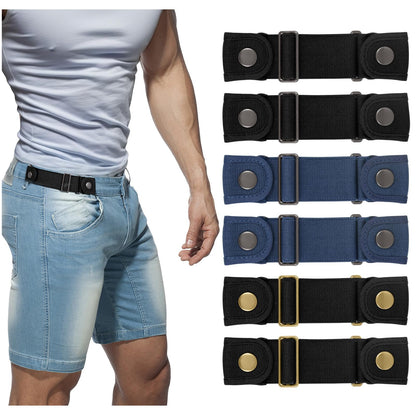 HOTBELTROAD No Buckle Belts for Men Women Side Belt without Buckle Elastic Stretch Adjustable Invisible Belt