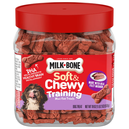 HOTMilk-Bone Soft & Chewy Dog Treats, Made with Real Beef & Filet Mignon, 25 Ounce Canister