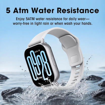 HOTXiaomi Redmi 5 Active Smart Watch, Step Counter Sport Watch for Women Men with 2" LCD Large Display, 140 Sports Modes, 5ATM Waterproof (Active-Matte Silver)