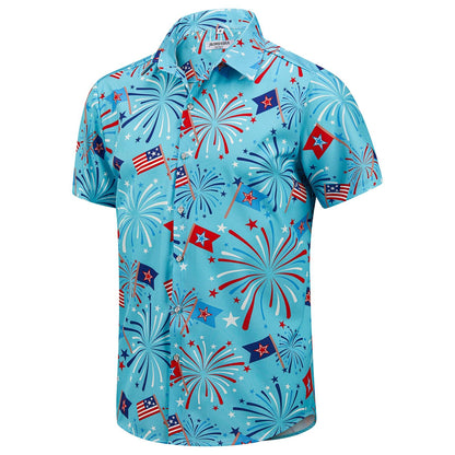 HOTJ&DHUASHA Men's Hawaiian Shirts Casual Button Down Short Sleeve Beach Tropical Aloha Shirt