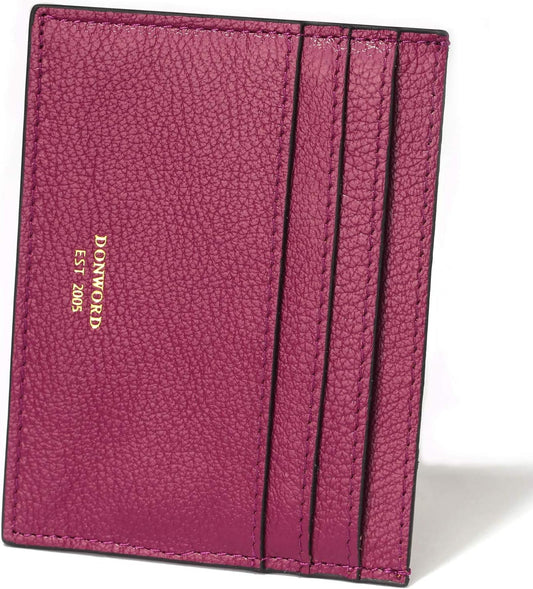 HOTDONWORD RFID Slim Leather Card Case Wallet Minimalist Credit Card Holder Money Clip (Purple)