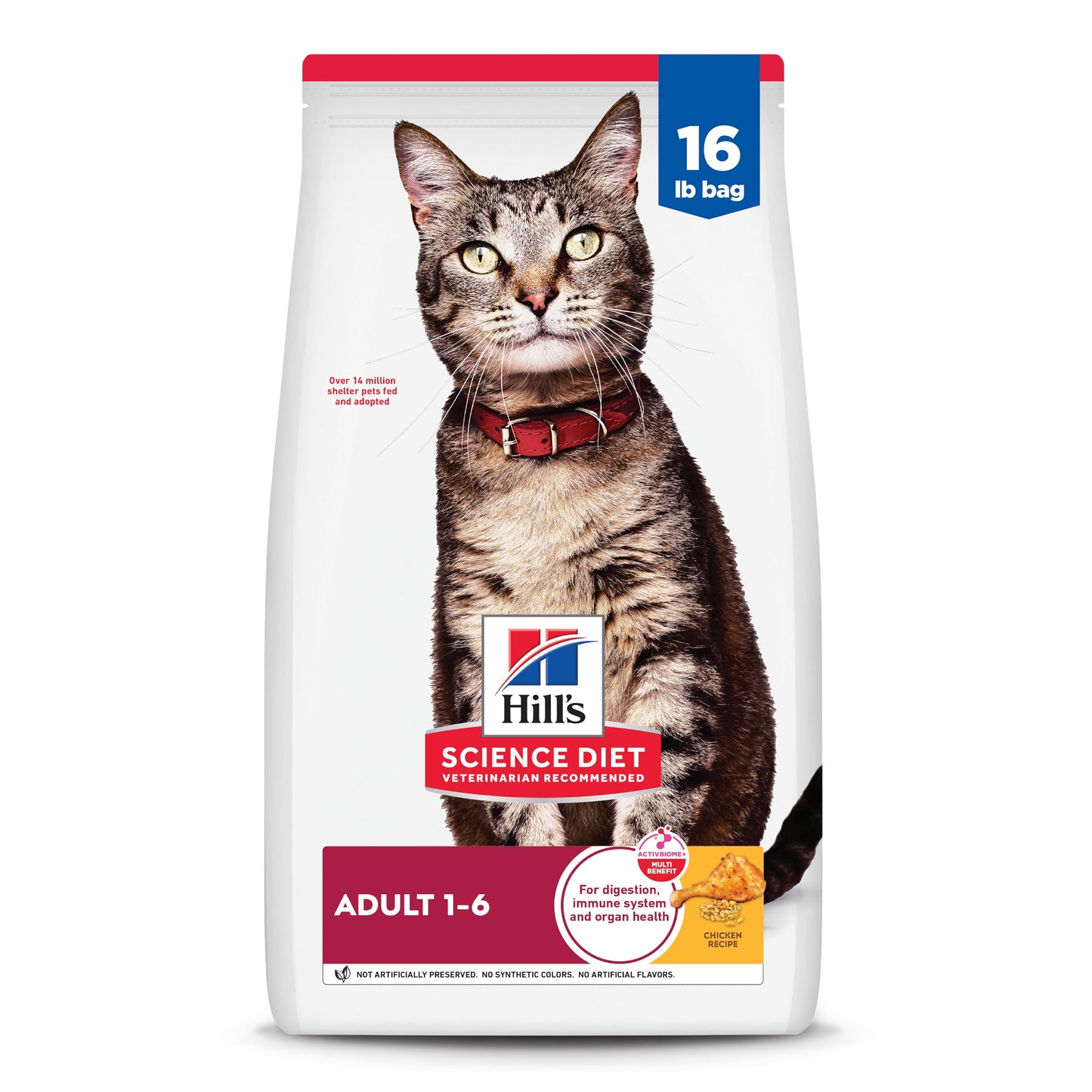 HOTHill's Science Diet Adult 1-6 Dry Cat Food | #1 Veterinarian Recommended, Chicken Recipe, 7 lb. Bag