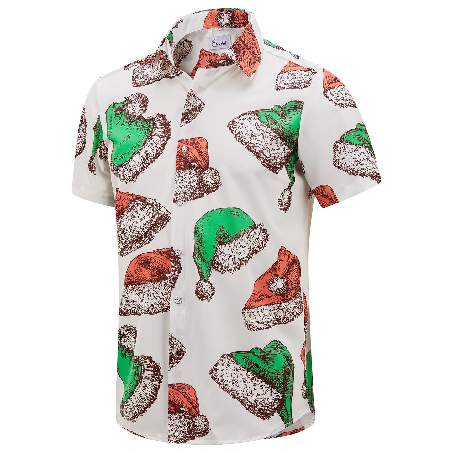 HOTEUOW Men's Hawaiian Shirt Short Sleeve Printed Button Down Beach Shirts