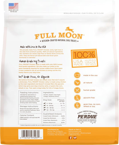 HOTFull Moon Chicken Jerky Healthy All Natural Dog Treats Human Grade Made in USA Grain Free, 1.5 Pound (Pack of 1)