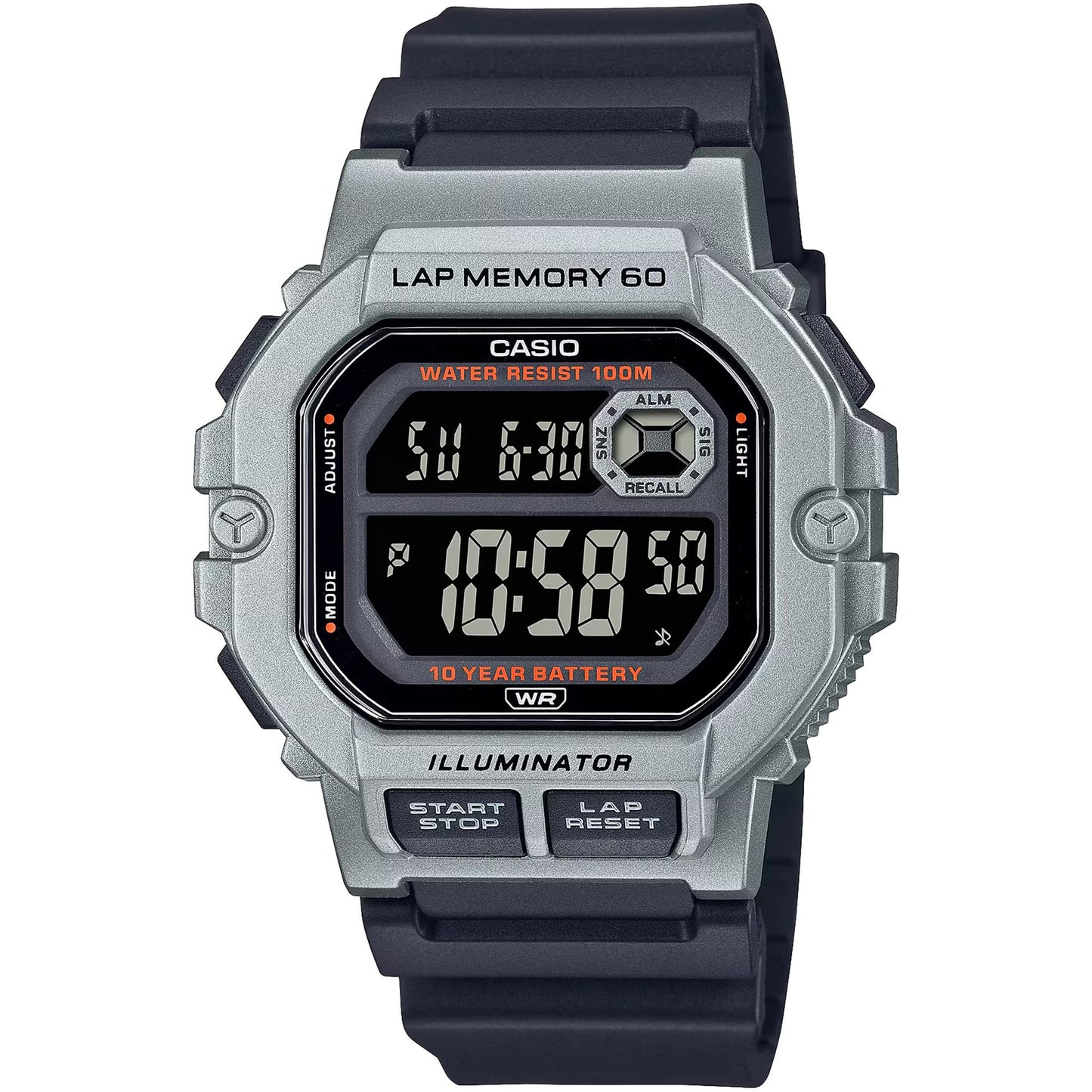HOTCasio WS1300H Series | Digital Watch | 100 Meter Water Resistance | LED Backlight | 1/100 SEC Stopwatch | Tide Graph | Coundtown Timer | LED Light | Multi Function Alarms | 10 Year Battery