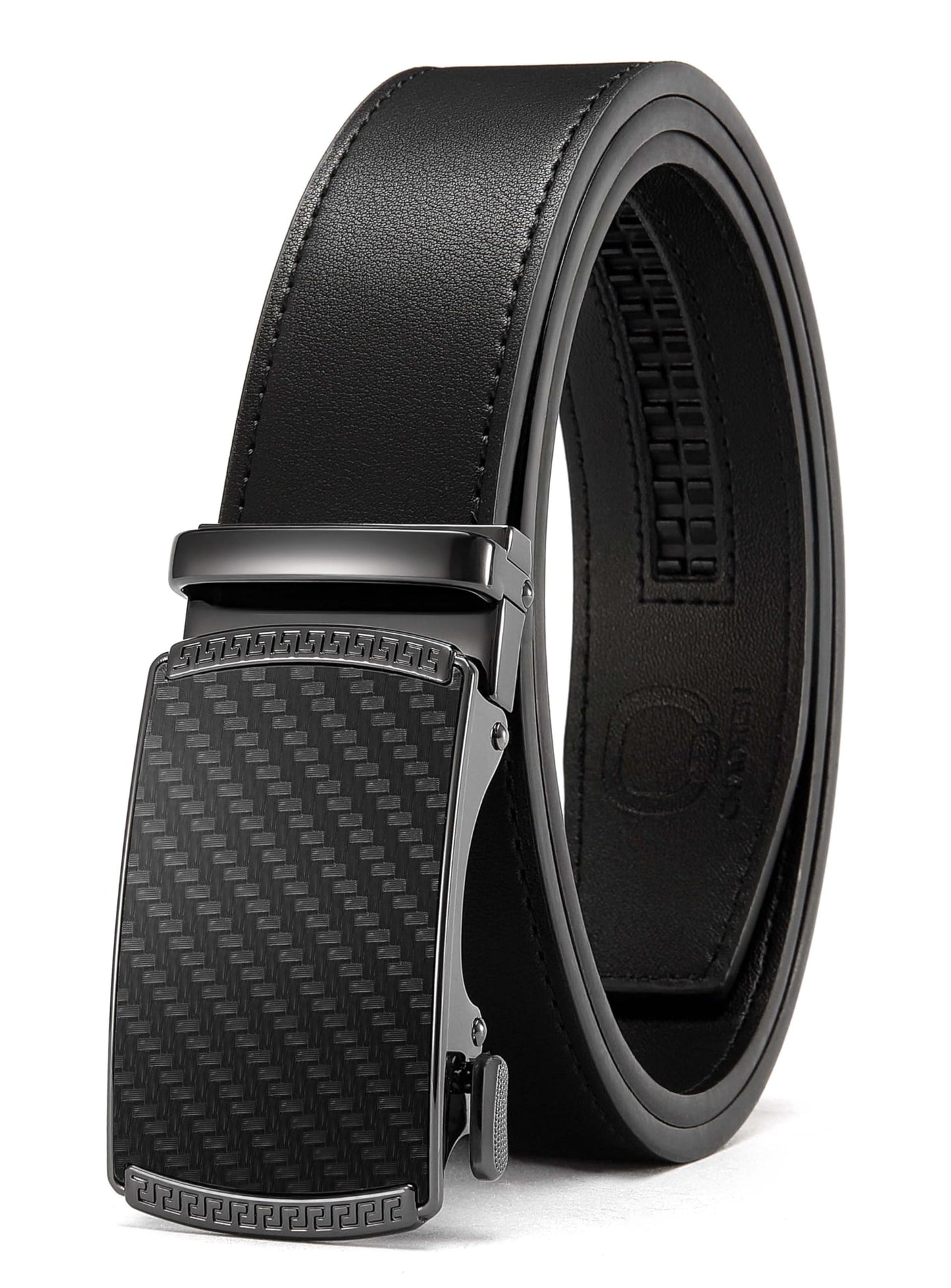 HOTCHAOREN Mens Belt Leather Ratchet Belt - Customizable Fit, Effortless Style (35mm)