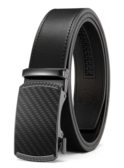HOTCHAOREN Mens Belt Leather Ratchet Belt - Customizable Fit, Effortless Style (35mm)