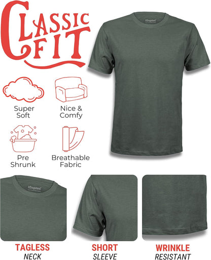 HOTKingsted T-Shirts for Men Pack - Royally Comfortable - Super Soft Premium Fabric - Well-Crafted Classic Tee