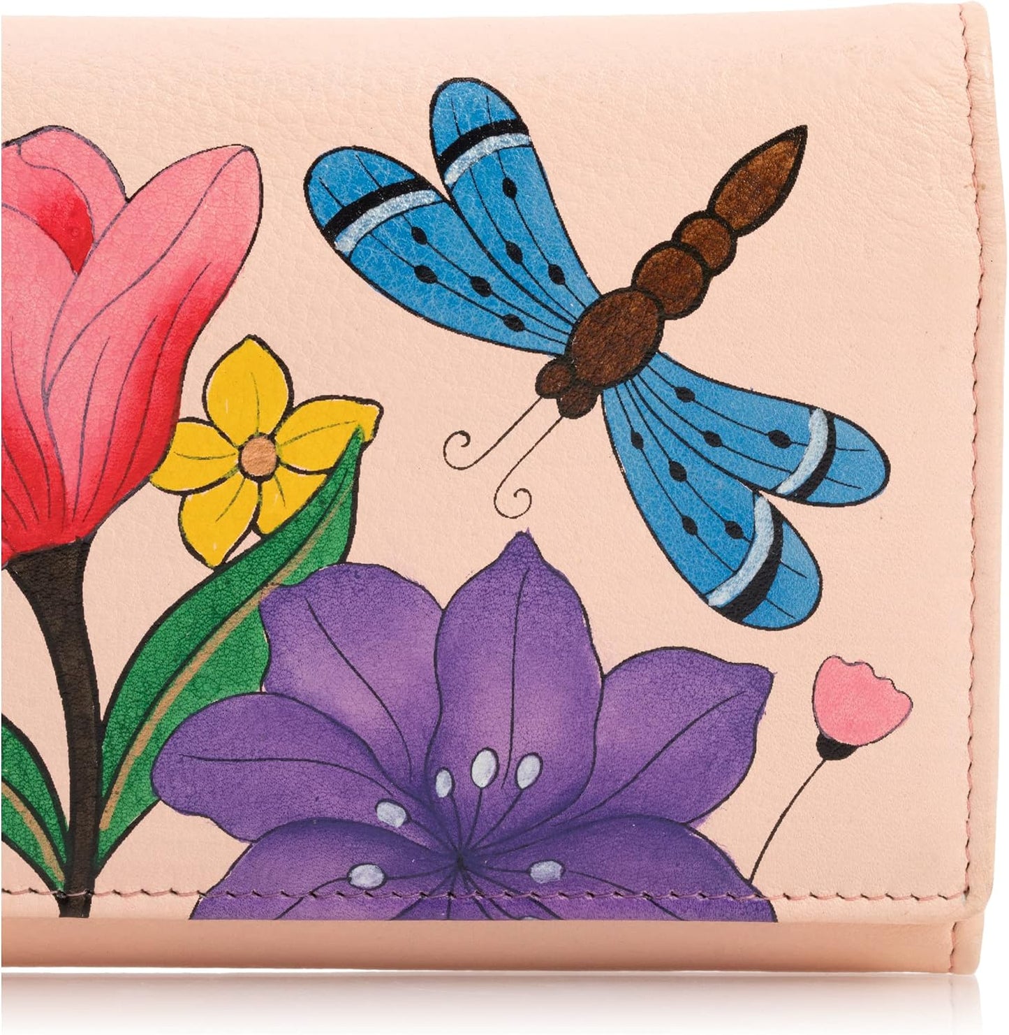 HOTAnna by Anuschka Women's Hand Painted Genuine Leather Multi Pocket Wallet