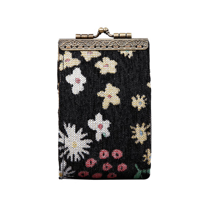 HOTAngelina's Palace Carpet Wallet Vintage Kiss Lock ID Pouch,Clasp Card Holder